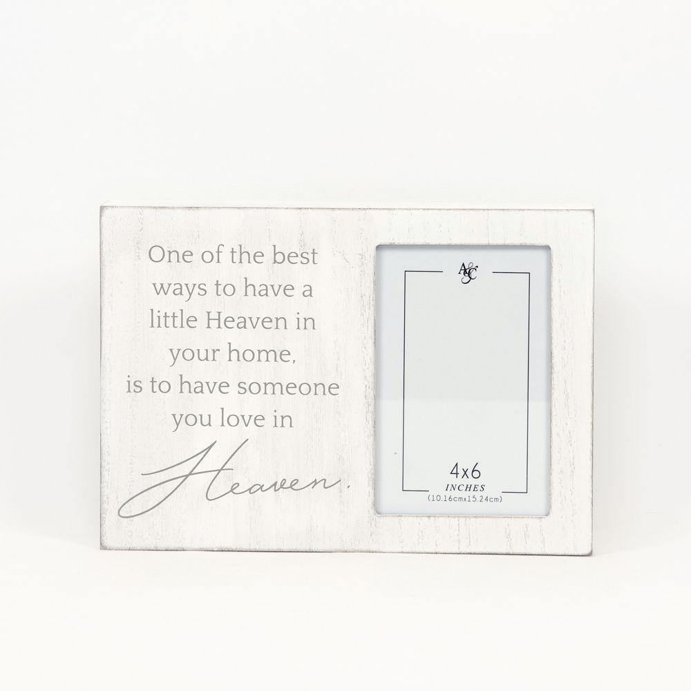 Framed Wooden Sign -  'Love in Heaven' Photo Frame