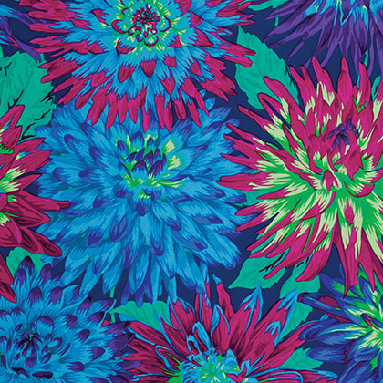 Free Spirit - Kaffe Fassett - Catcus Dahlia, Blue