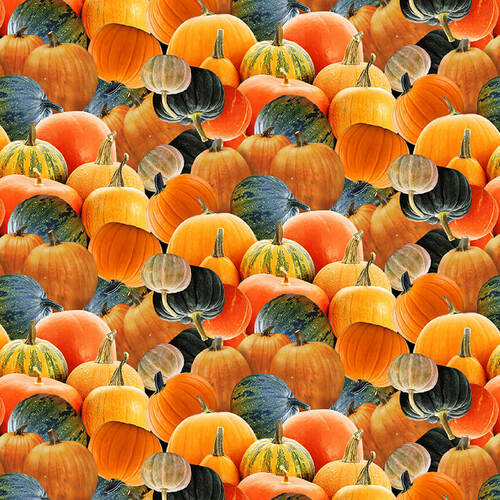 Henry Glass - Autumn Splendor - Tossed Pumpkins, Orange