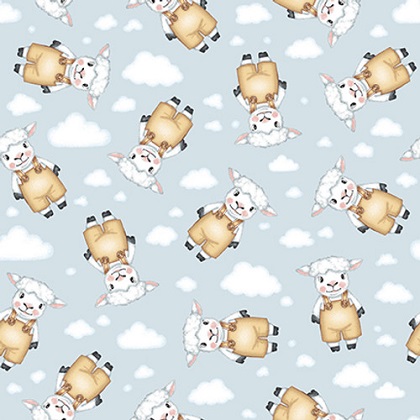 Henry Glass - Boho Buddies - Lambs, Light Blue