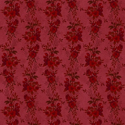 Henry Glass - Flossies Flowers - Floral Stripes, Red
