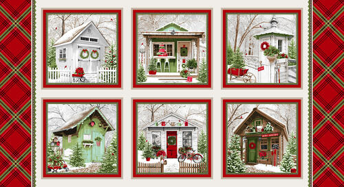 Henry Glass - Holiday Happy Place - 24' Block Panel, Multi