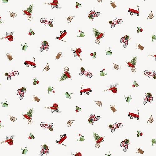 Henry Glass - Holiday Happy Place - Small Motif Allover, White