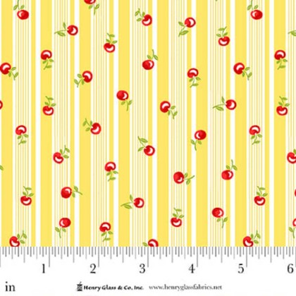 Henry Glass - Jubilee - Cherry Stripe, Yellow