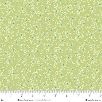 Henry Glass - Jubilee - Ditsy Linework, Green