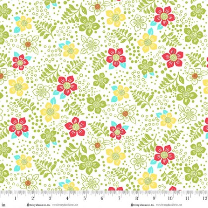 Henry Glass - Jubilee - Fun Flower, Green