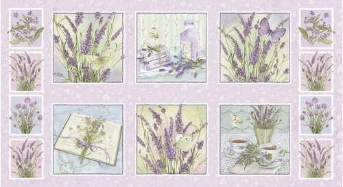 Henry Glass - Lavender Garden - 24' Block Panel, Multi