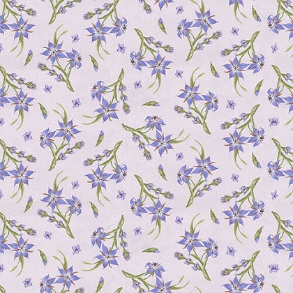 Henry Glass - Lavender Garden - Tossed Star Flower, Multi