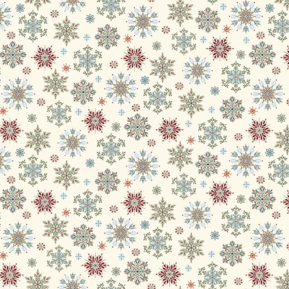 Henry Glass - Nordic Holiday - Snowflakes, Cream