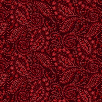 Henry Glass - Quiet Grace - Swirled Paisley, Cranberry