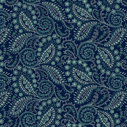 Henry Glass - Quiet Grace - Swirled Paisley, Navy