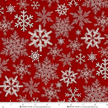 Henry Glass - Tailgate Traditions - 3 Dimentional Snowflake, Red