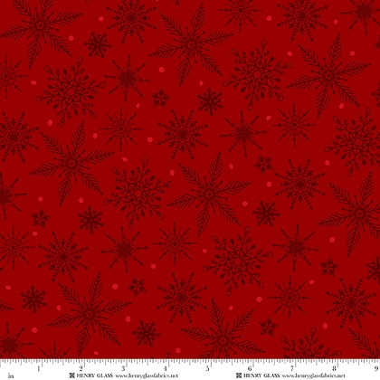 Henry Glass - Tailgate Traditions - Tonal Snowflake, Red