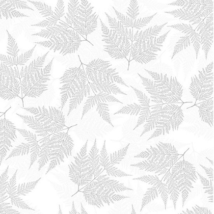 Hoffman Califorina - Sparkle & Fade II - Ferns, White/Silver