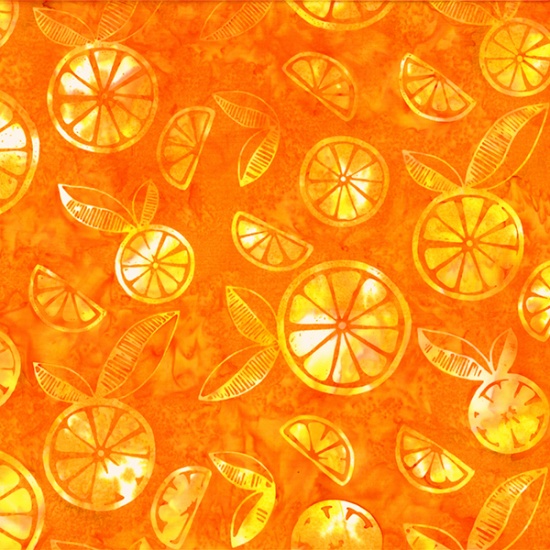 Hoffman California - Bali Batik - Graphic Citrus, Tangerine