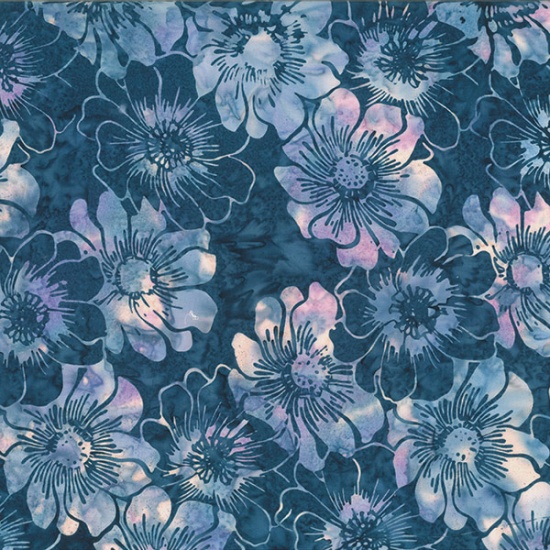 Hoffman California - Bali Batik - Graphic Floral, Navy