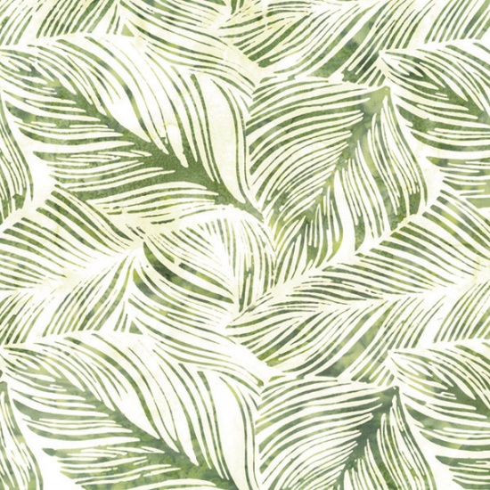 Hoffman California - Bali Batik - Large Leaf, Parsley