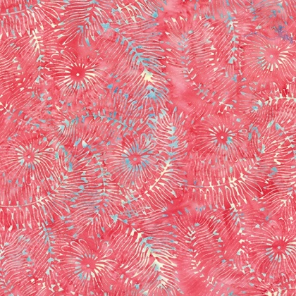 Hoffman California - Bali Batik 2020 - Floral Leaf, Coral