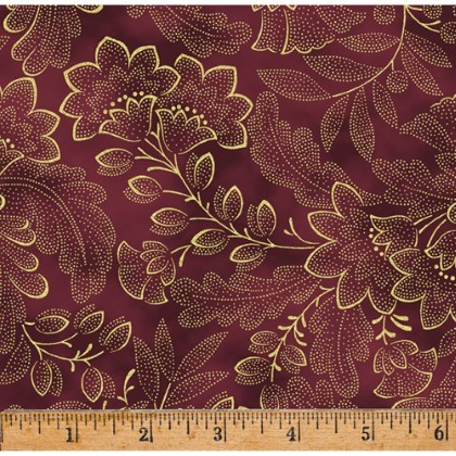 Hoffman California - Crown & Vine - LES Fleurs, Burgundy/Gold