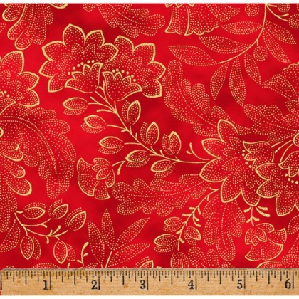 Hoffman California - Crown & Vine - LES Fleurs, Cherry/Gold