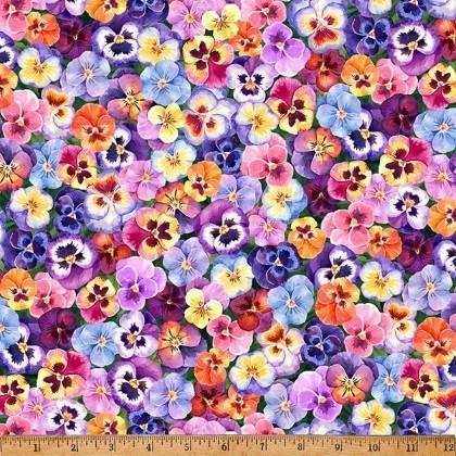 Hoffman California - Flower Shoppe - Pansies, Multi