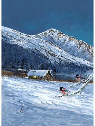 Hoffman California - Holiday Hideaway - 31.75' x 43.25' Panel, Navy