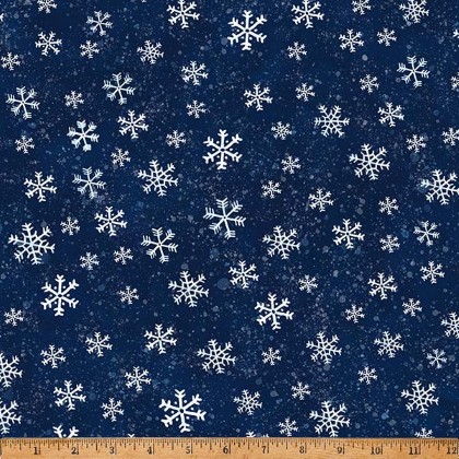 Hoffman California - Holiday Hideaway - Snowflakes, Navy