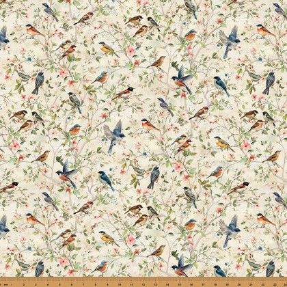 Hoffman California - Nestiing Hour - Scattered Birds, Cream