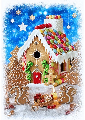 Hoffman California - Peppermint Lane - 30' Gingerbread House Panel, Ginger