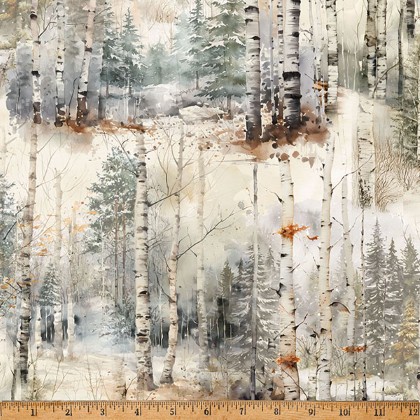 Hoffman California - Stag and Stone - Snowy Trees, Birch