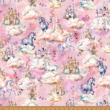 Hoffman California - Star Dust Fables - Unicorns & Castles, Ballet Pink
