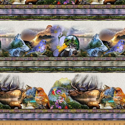 Hoffman California - Wild And Woven - Animal Stripe, Meadow