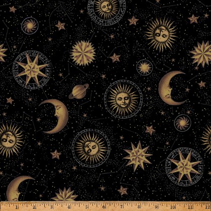 Hoffman California - Wish Upon the Night - Sun, Moon, & Stars, Black