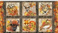 In The Beginning - Our Autumn Friends - 24' Panel - 6) 20' Animal Squares, Multi