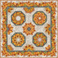 In The Beginning Pattern - Our Autumn Friends - One Fabric Kaleidoscope