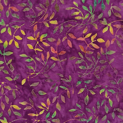 Island Batiks - Cotton Batik 2021 - Mini Leaf, Vino