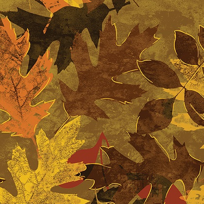 Kanvas Studio - Autumn Comfort Flannel - Leafy Splender, Sepia