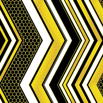 Kanvas Studio - Buzzworthy - Chevron, Black/Gold