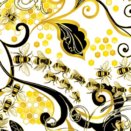 Kanvas Studio - Buzzworthy - Queen Bee, White/Gold