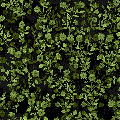 Kanvas Studio - Daisy Delight - Floral Silhouette, Dark Green