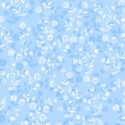 Kanvas Studio - Daisy Delight - Floral Silhouette, Light Blue