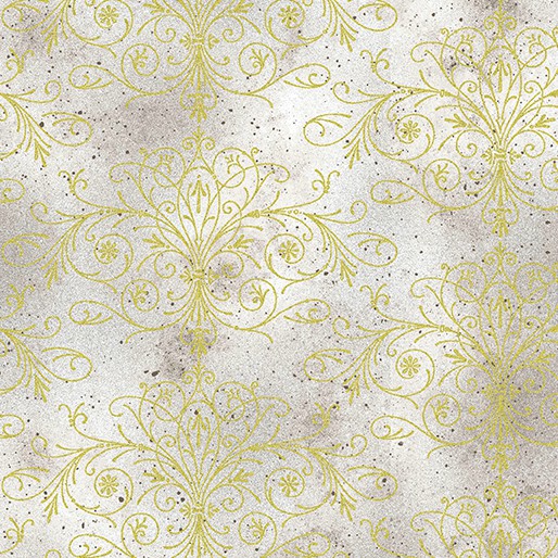 Kanvas Studio - Floral Impressions - Washed Tonal Filigree - Light Gray/Gold
