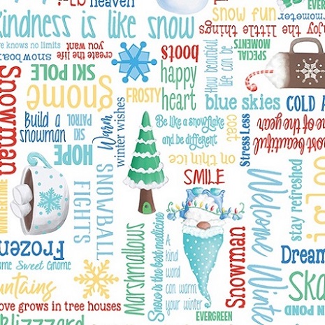 Kanvas Studio - Gnome Wonderland - Winter Words, White