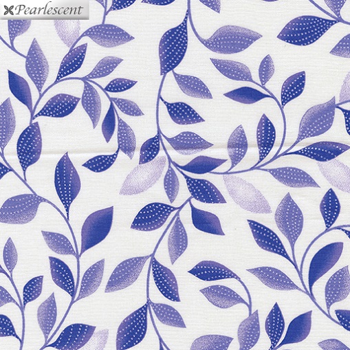 Kanvas Studio - Pearl Reflections - Shimmer Leaves, White/Purple