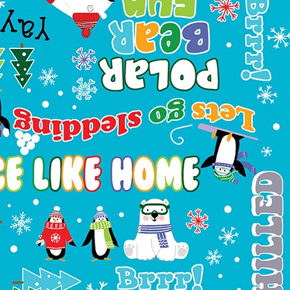 Kanvas Studio - Snow Place Like Home - Snow Fun Words, Turquoise