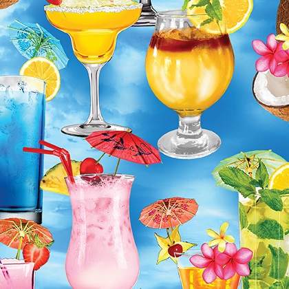 Kanvas Studio - Tropical Escape - Tropical Drinks, Sky Blue