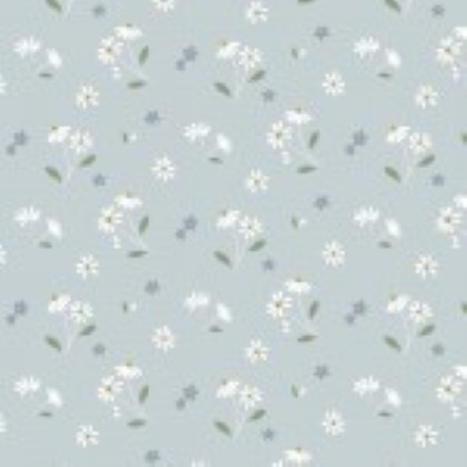 Lewis & Irene - Floral Song - Daisies Dancing, Duck Egg Blue