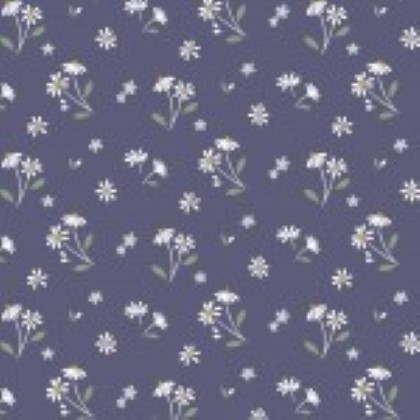 Lewis & Irene - Floral Song - Daisies Dancing, Navy Blue
