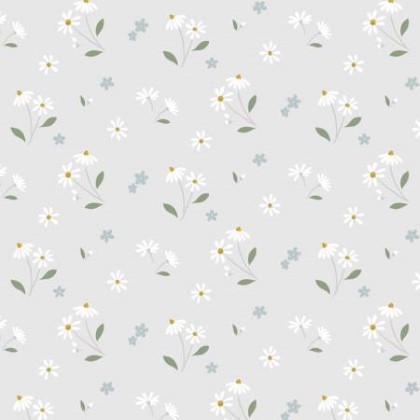Lewis & Irene - Floral Song - Daisies Dancing, Pale Grey