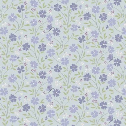 Lewis & Irene - Floral Song - Little Blossom, Duck Egg Blue